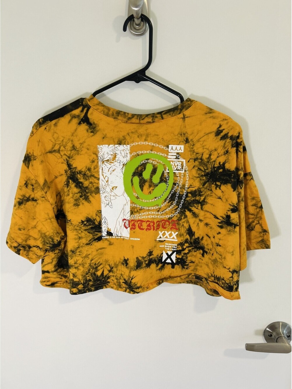 NWOT Vitriol Crop Top Women's Small Orange & Black Tie-Dyed